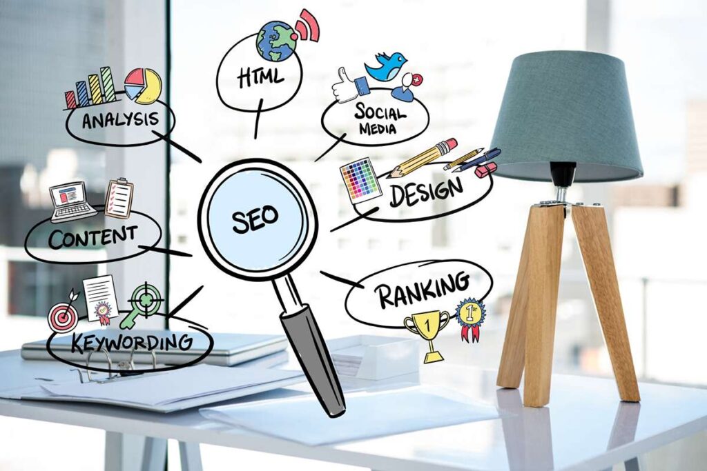 Person writing a blog on a laptop to improve SEO and build brand authority in 2025