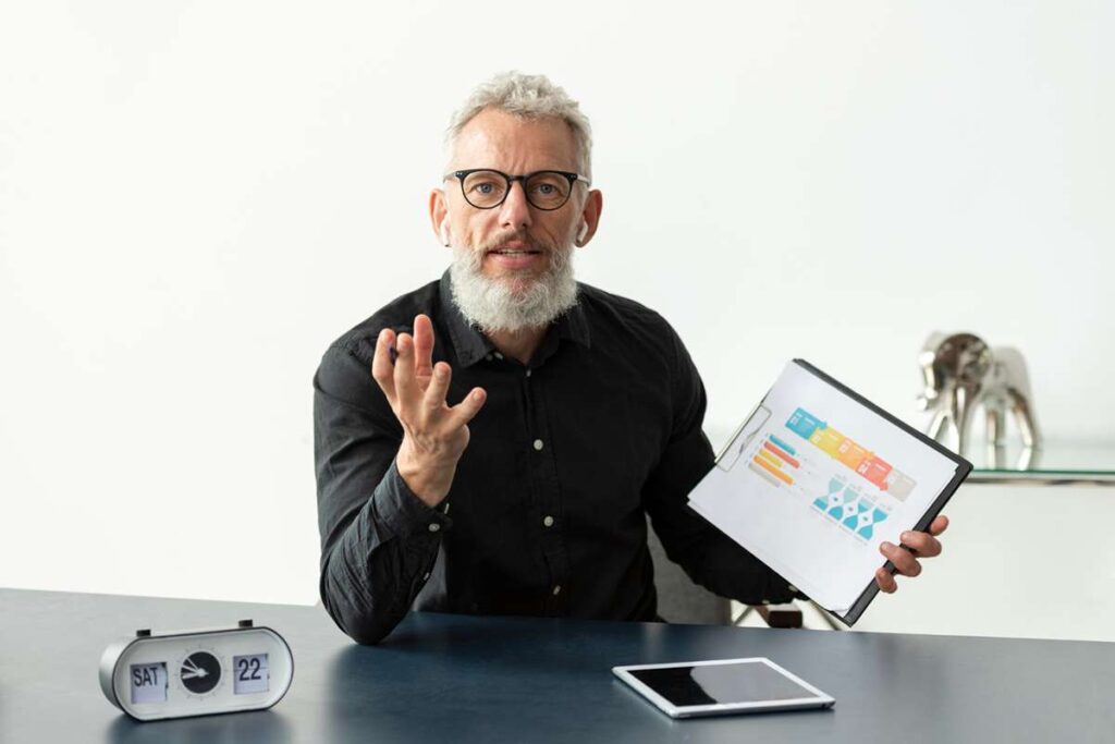 Frustrated small business owner making digital marketing mistakes on laptop